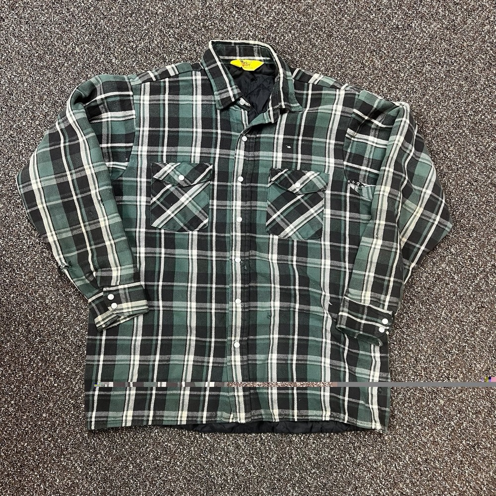 Work And Sport Flannel Jacket Plaid Patterned 1990s Cotton Insulated Sz Large